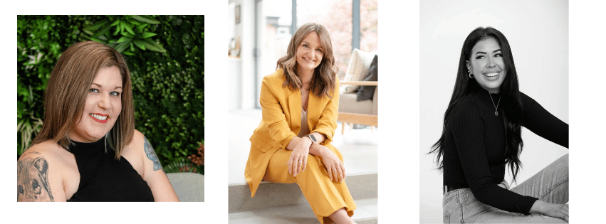 Three female business speakers at The Speakers Den